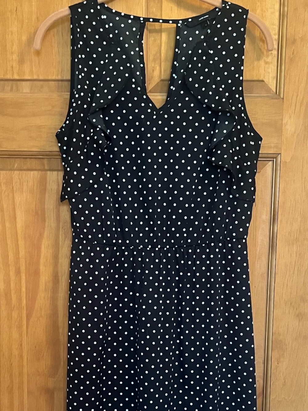 Vero Moda Black & White Polka Dot Ruffle Midi Dress